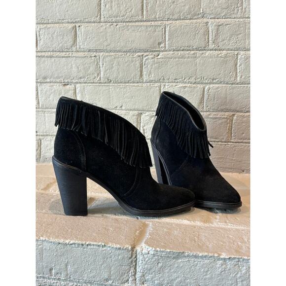 Anthropologie Joie Makena Suede Fringe Booties 38.5 - Picture 1 of 7